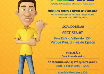 Dia 10 de novembro, Foztrans vai leiloar mais de 200 veículos e sucatas