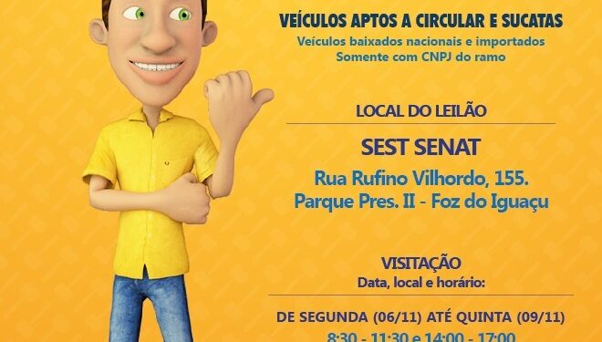 Dia 10 de novembro, Foztrans vai leiloar mais de 200 veículos e sucatas