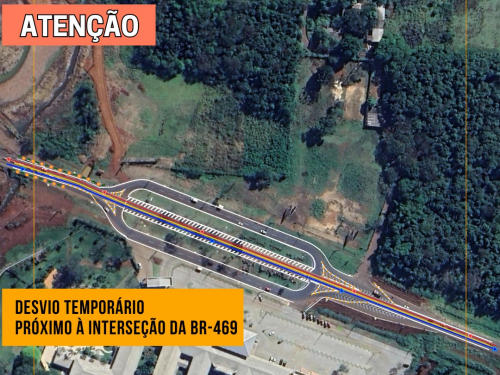 Trecho de desvio na Rodovia das Cataratas será liberado na semana que vem