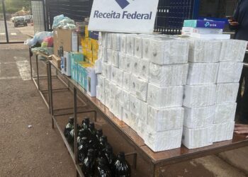 Duas pessoas são presas com carro lotado de mercadorias, avaliadas em R$ 175 mil