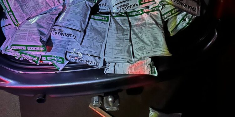 Dois homens são presos em flagrante transportando 150 kg de agrotóxicos