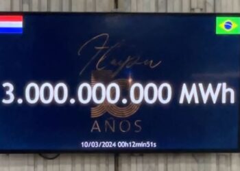 Itaipu confirma recorde mundial dos 3 bilhões de MWh de energia na madrugada de domingo (10)