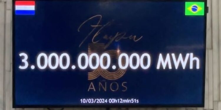 Itaipu confirma recorde mundial dos 3 bilhões de MWh de energia na madrugada de domingo (10)