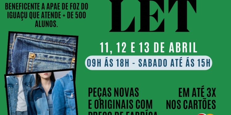 Vem aí mais um Outlet do Jeans na escola da Apae em Foz do Iguaçu