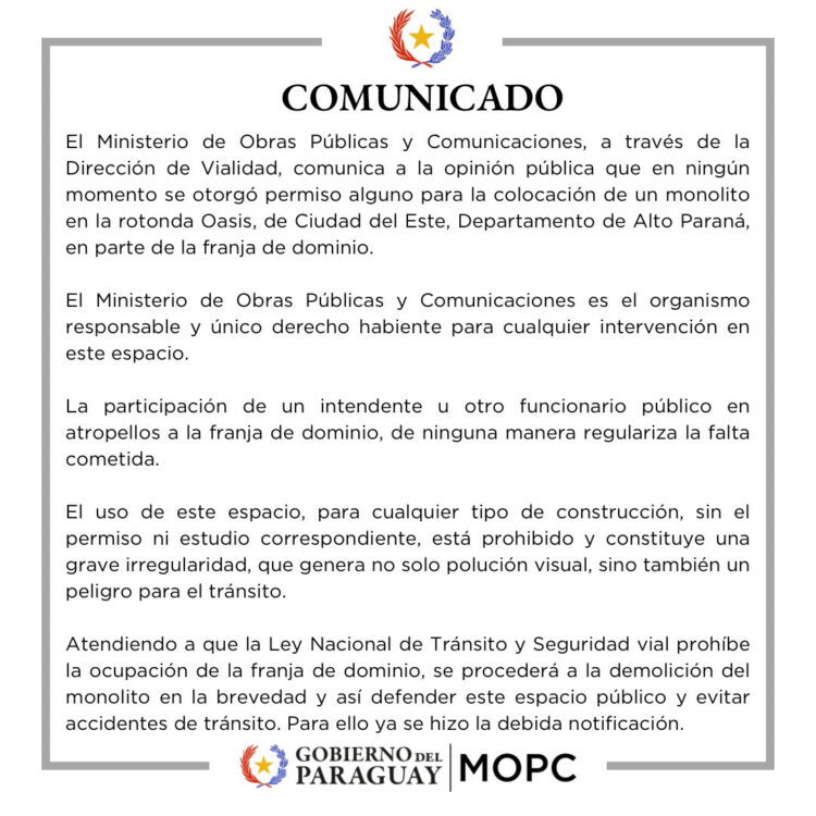 Ex-vereador de Ciudad del Este destrói monumento instalado por maçons na cidade