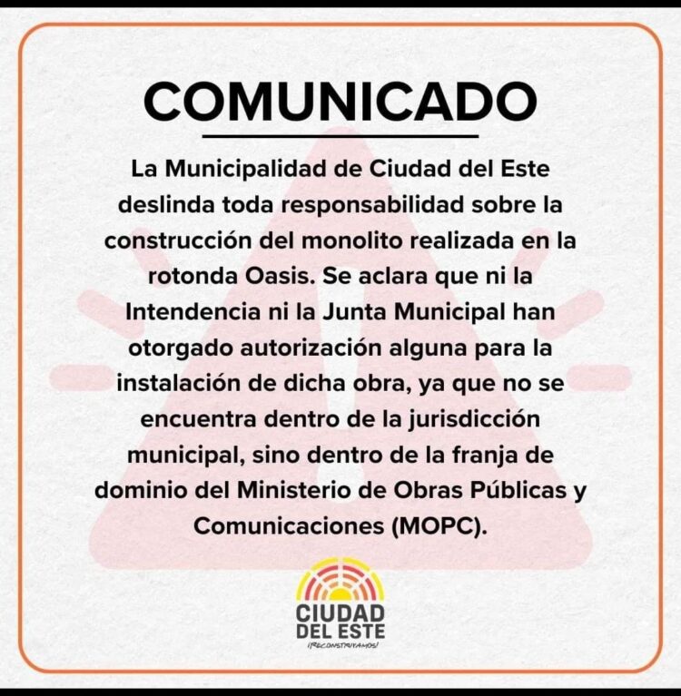 Ex-vereador de Ciudad del Este destrói monumento instalado por maçons na cidade