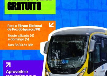 Quem precisar ir até o Fórum Eleitoral terá ônibus de graça sábado (4) e domingo (5), em Foz do Iguaçu