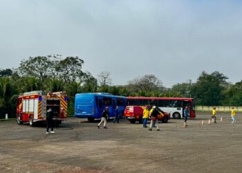 Empresa do Transporte Coletivo realiza simulação de acidente com vítima
