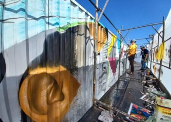 Mural do artista visual Eduardo Kobra começa ganhar forma no Mercado Público Barrageiro