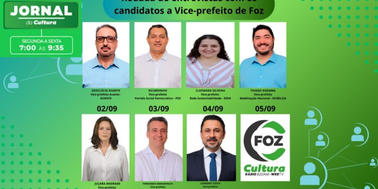 Rádio Cultura vai entrevistar os candidatos a vice-prefeito de Foz; veja as datas