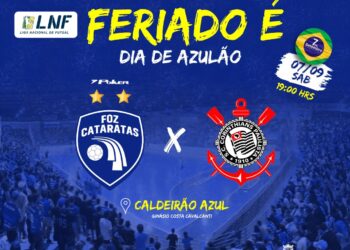 Futsal: pela Liga Nacional, o Foz Cataratas enfrenta o Corinthians neste sábado (07)