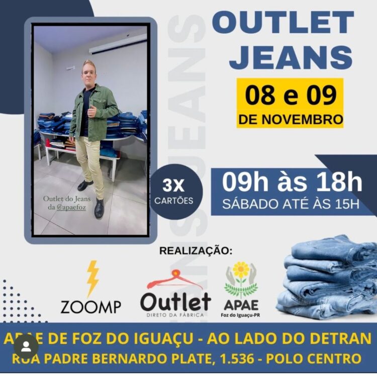 Vem aí o Outlet do Jeans na APAE de Foz do Iguaçu
