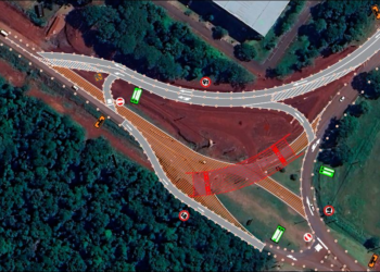 A partir de segunda-feira (21) haverá desvio no acesso ao aeroporto de Foz do Iguaçu