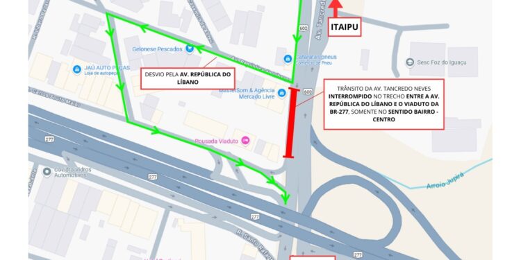 Nesta terça-feira (15), Avenida Tancredo Neves será interditada para obras do sistema de drenagem