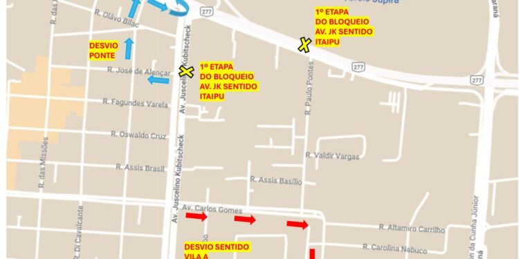 A partir de sábado (25), Avenida JK será interditada para conclusão do sistema de drenagem