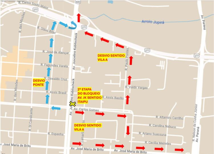 A partir de sábado (25), Avenida JK será interditada para conclusão do sistema de drenagem