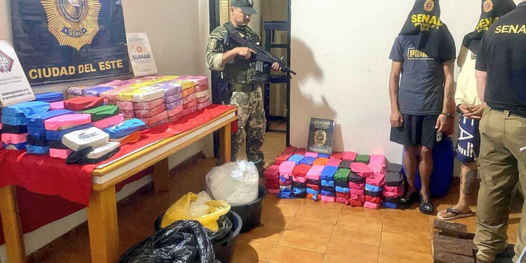 285 kg de cocaína, avaliados em US$ 4 milhões, foram apreendidos em Ciudad del Este
