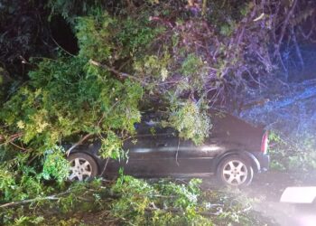Ventos fortes e chuva de granizo provocam estragos em Foz do Iguaçu