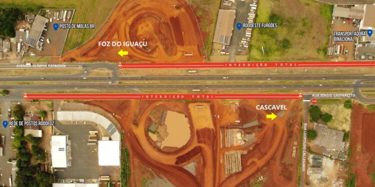 Marginais da BR-277 em Foz do Iguaçu serão bloqueadas novamente nessa sexta-feira, 21