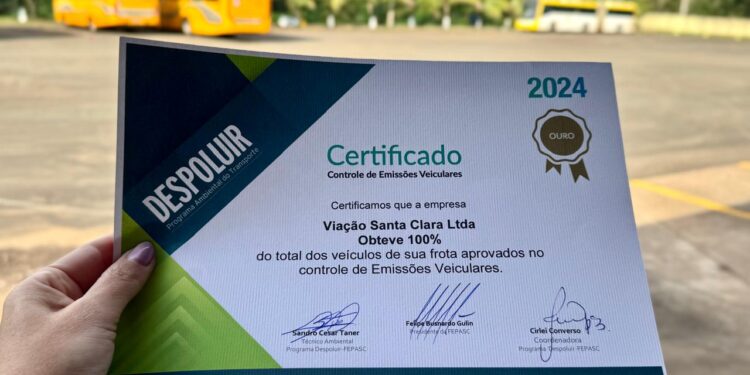 Certificados: Ônibus da VISAC são ouro no Controle de Emissões de poluentes