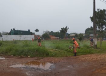Limpeza no Jardim Ana Rover: Mato, lixo e valeta são os focos da ação