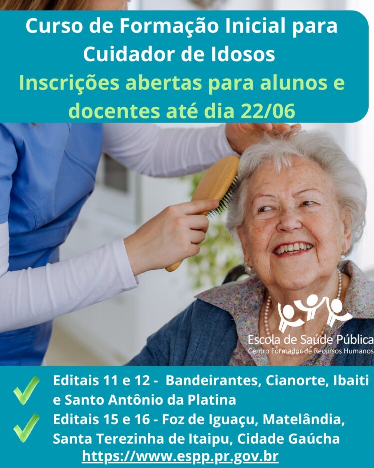 Curso gratuito para formação de cuidadores de idosos está com inscrições abertas