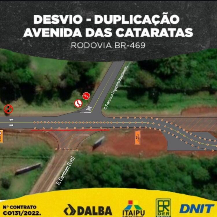 Avenida das Cataratas terá alteração no trânsito a partir desta segunda-feira (07)