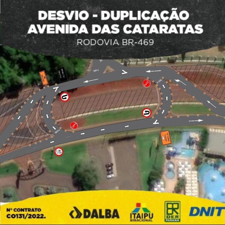 Avenida das Cataratas terá alteração no trânsito a partir desta segunda-feira (07)