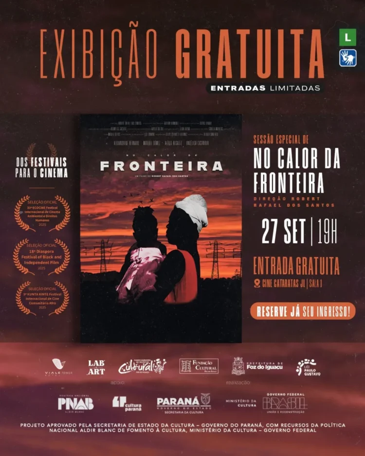 Filme “No Calor da Fronteira” terá sessões gratuitas no Cine Cataratas JL em setembro