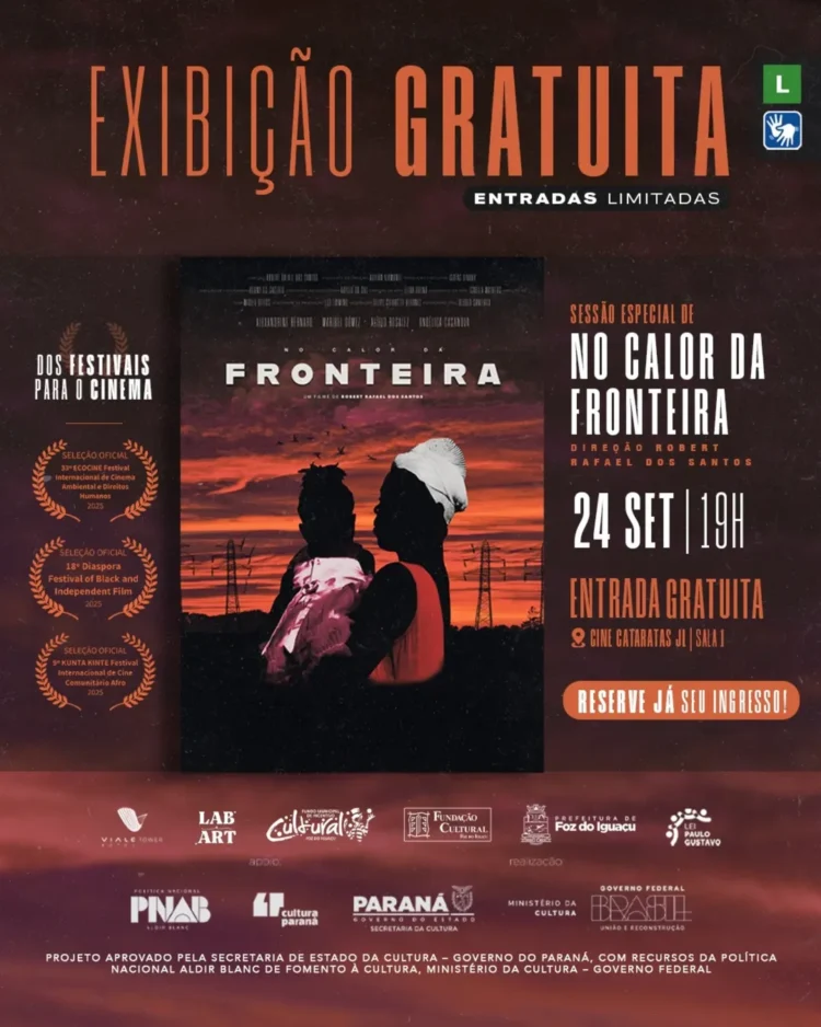 Filme “No Calor da Fronteira” terá sessões gratuitas no Cine Cataratas JL em setembro