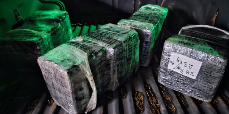 Fiscalização apreende quase 50 kg de capulho e maconha às margens do Rio Paraná