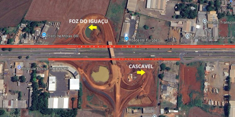 BR-277 em Foz do Iguaçu terá vias marginais interditadas a partir desta quinta-feira (11)