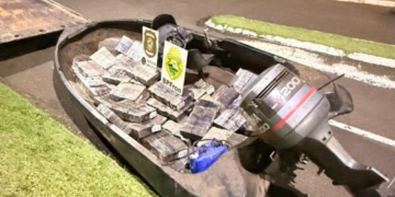 PF e PM apreendem quase uma tonelada de maconha em operação no Lago de Itaipu