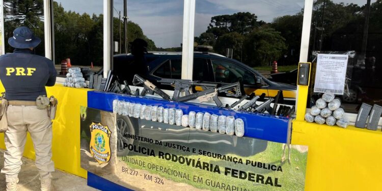 Carga de armas e drogas que saiu de Foz é interceptada pela PRF na BR-277