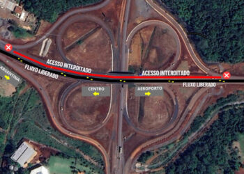 Tráfego sob viaduto da BR-469 será alterado para avanço das obras da Perimetral Leste