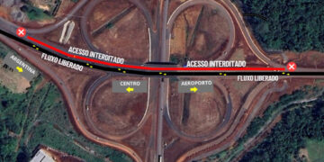Tráfego sob viaduto da BR-469 será alterado para avanço das obras da Perimetral Leste