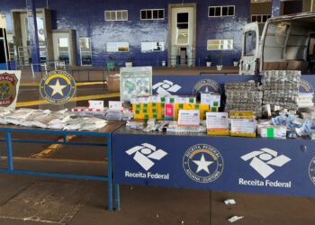 Celulares, botox e anabolizantes são apreendidos em van na Ponte da Amizade