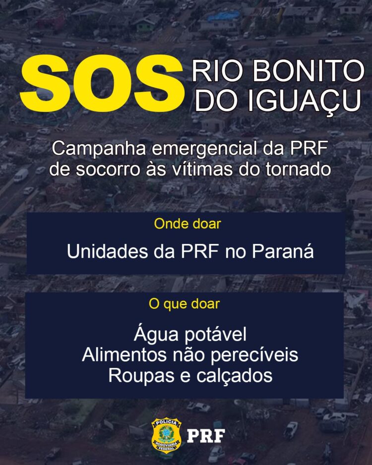 PRF lança campanha emergencial de doações para famílias atingidas por tornado em Rio Bonito do Iguaçu