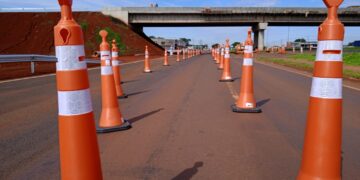 Começa o bloqueio da marginal da BR-277 para obras do novo viaduto em Foz do Iguaçu