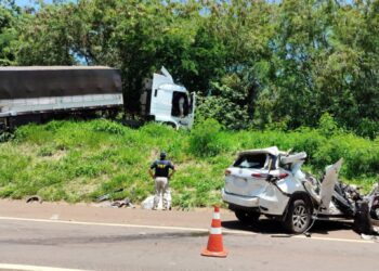 Grave acidente na BR-277 entre Matelândia e Medianeira deixa um morto e um ferido em estado grave