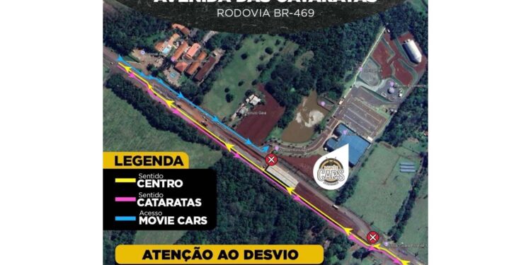 Duplicação da Rodovia das Cataratas tem nova alteração no fluxo de veículos