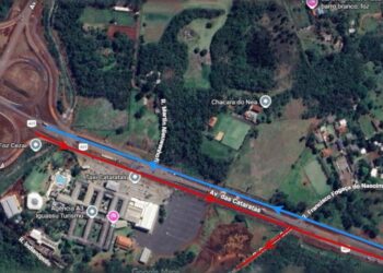 Novos desvios alteram tráfego no viaduto da BR-469 durante obras da Perimetral Leste