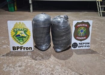 PF e PM apreendem 30 kg de maconha tipo capulho às margens do Rio Paraná