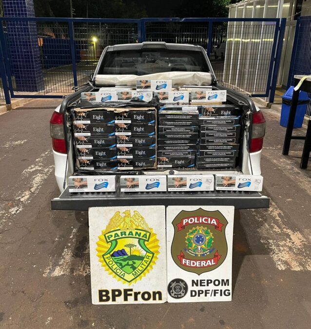 Carga de cigarros apreendida na região da Avenida Beira Rio. Foto: PF