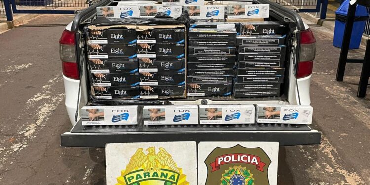 Carga de cigarros apreendida na região da Avenida Beira Rio. Foto: PF
