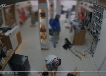 Câmera flagra assalto em loja de Santa Terezinha de Itaipu