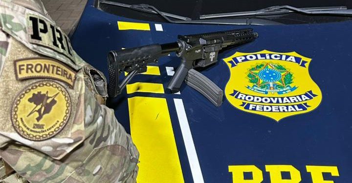 PRF intercepta fuzil que saiu da fronteira com o Paraguai na BR-277