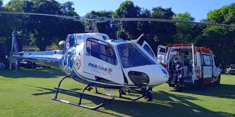 Plano de contingência leva paciente a ser transferido de helicóptero em Foz do Iguaçu