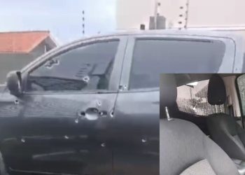 Homem é baleado e caminhonete é fuzilada após perseguição no bairro Três Lagoas