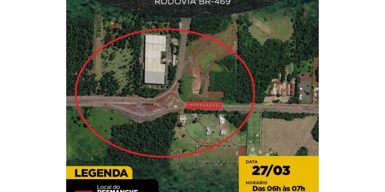 Trecho da Rodovia das Cataratas terá interdição temporária para obras nesta sexta-feira (27)
